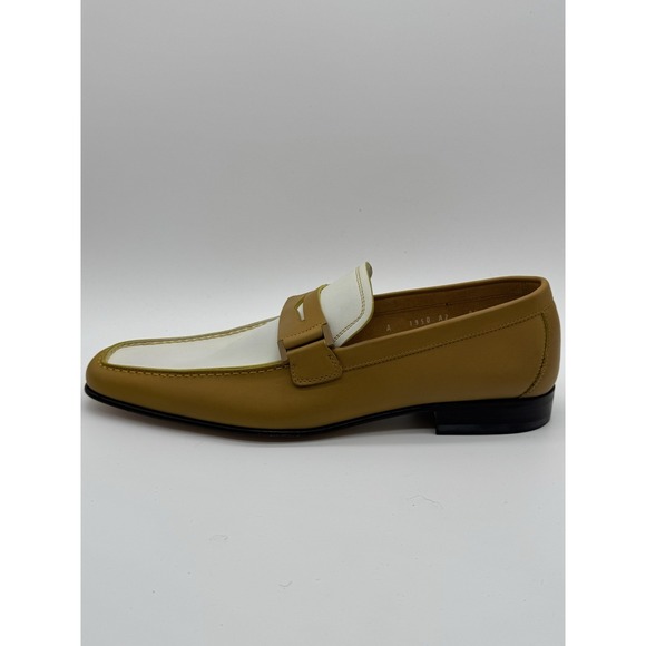 Salvatore Ferragamo Men\'s Leather Loafers Camel Ivory Italy‎ US 8.5 E New main image 13
